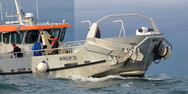 Boats cleaning water surfaces